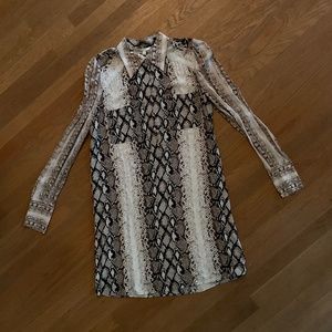 JOIE Talma Python Blockprint Dress in Porcelain NEW!!